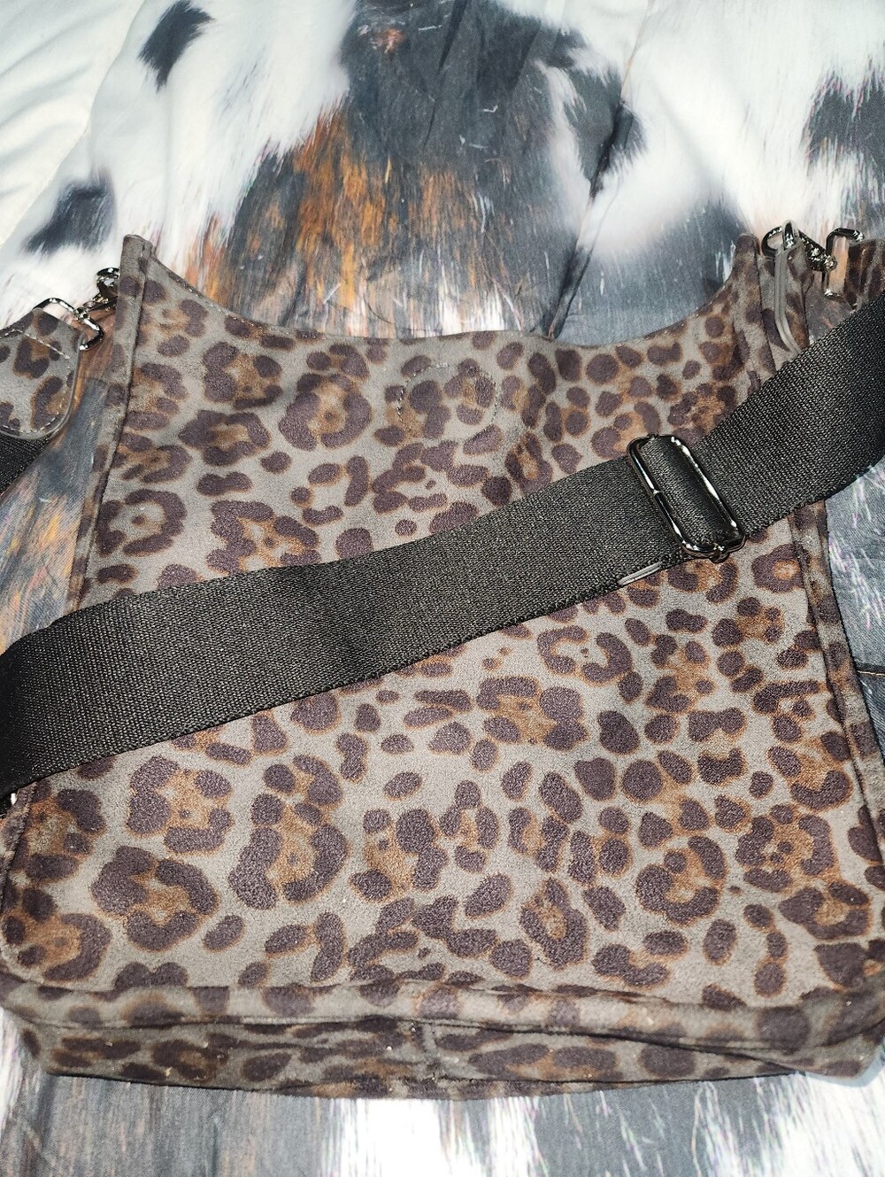 Ah Dorned Leopard Print Crossbody Bag - Brown